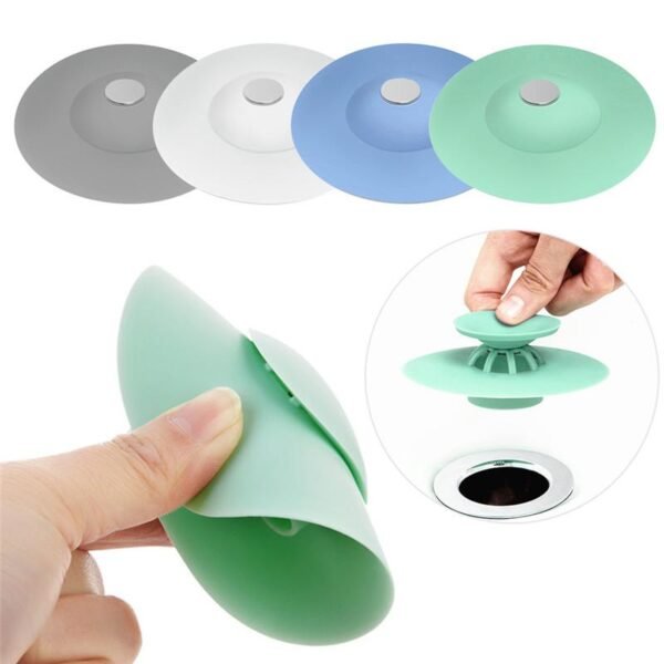 Válvula de tapón de drenaje de fregadero de silicona flexible con filtro y drenaje de agua