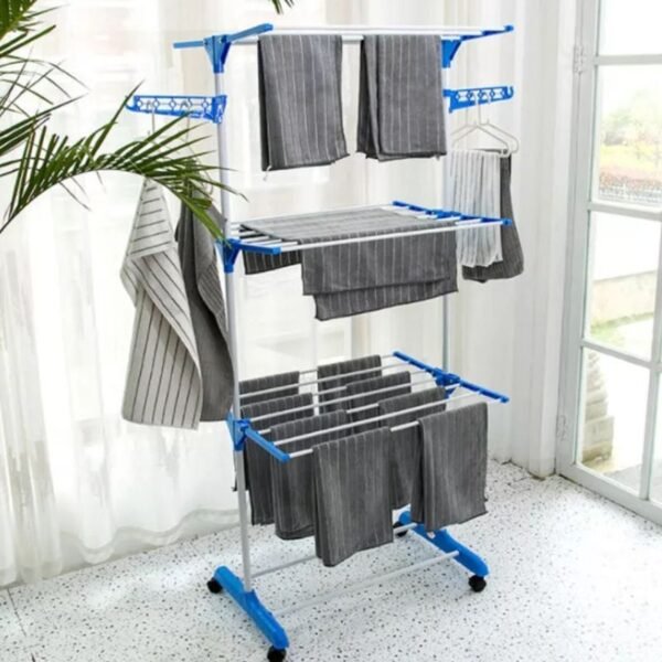 Tendedero vertical plegable portátil de 3 niveles